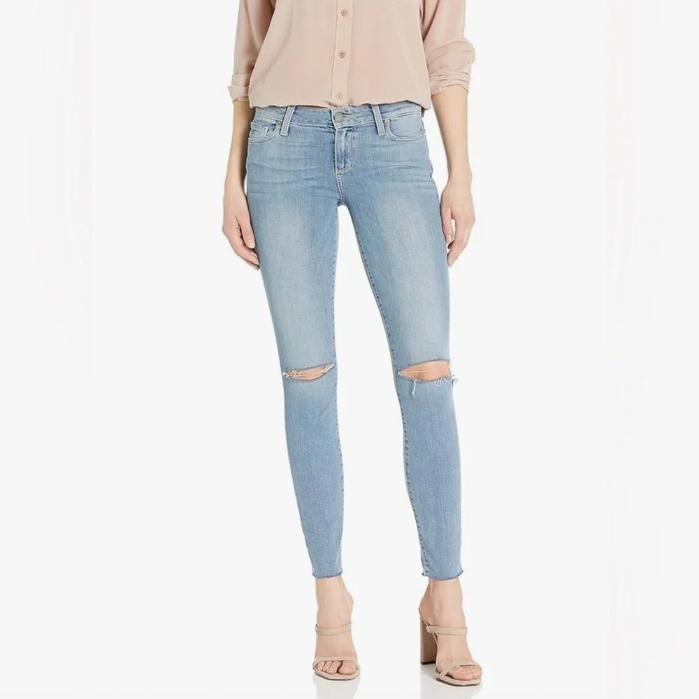 PAIGE Women’s Verdugo Ankle Jeans with Raw Hem Bella Destructed